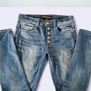 Express Blue Button-Up Jeggings
